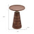 21" Natural Brown Solid Wood and Iron Round Pedestal End Table