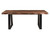 Seven Piece Brown and Black Solid Wood Dining Set with Six Chairs