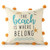 18" Beige And Orange The Beach is Where I Belong Throw Pillow