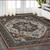 5' X 8' Red Black And White Medallion Area Rug With Fringe