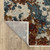 7' X 10' Beige Rust And Teal Abstract Distressed Area Rug With Fringe