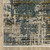 10' X 13' Blue And Gold Abstract Distressed Area Rug With Fringe