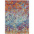 5' X 8' Copper Blue And Red Geometric Washable Indoor Outdoor Area Rug