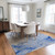 8' X 10' Navy Blue Abstract Washable Non Skid Indoor Outdoor Area Rug