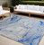 8' X 10' Navy Blue Abstract Washable Non Skid Indoor Outdoor Area Rug