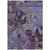 8' X 10' Purple and Green Floral Washable Non Skid Indoor Outdoor Area Rug