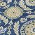 3' X 5' Navy Blue Gold And Beige Floral Washable Indoor Outdoor Area Rug