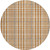 8' Brown Beige And Beige Round Plaid Washable Indoor Outdoor Area Rug