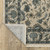 8' Beige And Blue Oriental Runner Rug With Fringe