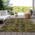 10' X 14' Coffee and Gray Oriental Washable Non Skid Indoor Outdoor Area Rug