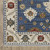 8' Blue And Ivory Floral Runner Rug With Fringe