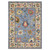 7' X 10' Blue Ivory And Yellow Oriental Area Rug With Fringe