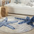 4' Round Blue/Grey Indoor Outdoor Area Rug