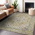 10' X 14' Wheat Terra Cotta And Black Oriental Washable Indoor Outdoor Area Rug