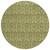 8' Round Green Round Damask Washable Non Skid Indoor Outdoor Area Rug