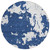 8' Navy Blue And Ivory Round Abstract Washable Indoor Outdoor Area Rug