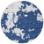 8' Navy Blue And Ivory Round Abstract Washable Indoor Outdoor Area Rug