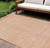 8' X 10' Peach And Ivory Floral Washable Indoor Outdoor Area Rug