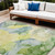 10' X 14' Yellow Abstract Washable Non Skid Indoor Outdoor Area Rug
