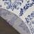 5' Ivory and Navy Blue Damask Distressed Round Rug