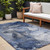 8' X 10' Blue and Gray Abstract Washable Non Skid Indoor Outdoor Area Rug