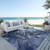 8' X 10' Blue and Gray Abstract Washable Non Skid Indoor Outdoor Area Rug