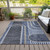 10' X 14' Blue and Black Abstract Washable Indoor Outdoor Area Rug