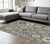 10' X 13' Ivory And Blue Medallion Area Rug With Fringe