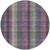 8' Plum Eggplant And Gray Round Plaid Washable Indoor Outdoor Area Rug