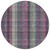 8' Plum Eggplant And Gray Round Plaid Washable Indoor Outdoor Area Rug