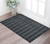 2' X 3' Charcoal And Gray Wool Plaid Hand Woven Area Rug