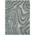 8' X 10' Teal Blue Gray And Taupe Abstract Washable Indoor Outdoor Area Rug