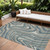 8' X 10' Teal Blue Gray And Taupe Abstract Washable Indoor Outdoor Area Rug