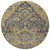 8' Gray Charcoal And Silver Round Oriental Washable Indoor Outdoor Area Rug