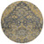 8' Gray Charcoal And Silver Round Oriental Washable Indoor Outdoor Area Rug