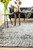 10' Black and Gray Chevron Non Skid Area Rug