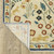 5' X 8' Ivory Orange And Navy Blue Oriental Area Rug With Fringe