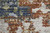 5' X 8' Red Blue and Ivory Abstract Power Loom Area Rug
