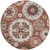 8' Orange Taupe And Gray Round Floral Medallion Washable Indoor Outdoor Area Rug