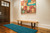 8' Runner Blue and Green Hand Woven Runner Rug