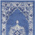8' Ivory Navy Blue and Beige Floral Medallion Distressed Non Skid Runner Rug