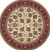 6' Ivory And Red Oriental Round Rug