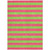 8' X 10' Green and Red Striped Washable Non Skid Indoor Outdoor Area Rug