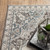 8' Gray And Blue Medallion Runner Rug