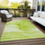 10' X 14' Green Abstract Washable Non Skid Indoor Outdoor Area Rug