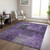 8' X 10' Eggplant Purple And Charcoal Patchwork Washable Indoor Outdoor Area Rug