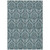 8' X 10' Teal Damask Washable Non Skid Indoor Outdoor Area Rug