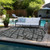10' X 14' Gray and Black Abstract Washable Non Skid Indoor Outdoor Area Rug