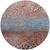 8' Terra Cotta Blue And Black Round Abstract Washable Indoor Outdoor Area Rug