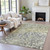 8' X 10' Olive Green And Gray Abstract Washable Indoor Outdoor Area Rug